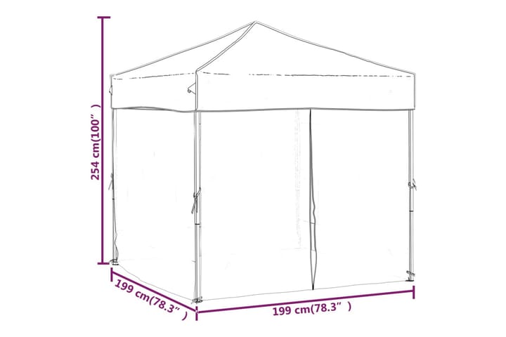 Kokoontaittuva juhlateltta sivuseinillä taupe 2x2 m - Taupe - Puutarhateltta & säilytysteltta - Juhlateltta