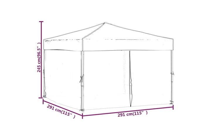 Kokoontaittuva juhlateltta sivuseinillä taupe 3x3 m - Taupe - Piha & ulkoaltaat - Piha-alue - Ulkosäilytys - Puutarhateltta & säilytysteltta