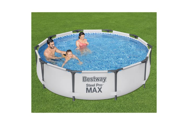 Bestway Steel Pro MAX Pyöreä maanpäällinen allas 3 m Harmaa - Bestway - Piha & ulkoaltaat - Uima-allas, poreallas & sauna - Uima-allas
 - Maanpinta-allas