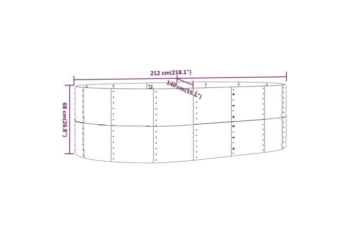 beBasic Puutarhakukkalaatikko antr. 212x140x68 cm jauhemaalattu teräs - Antrasiitti - Piha & ulkoaltaat - Viljely & puutarhanhoito - Kasvatus - Kukkaruukku & Istutusastia - Kukkalaatikko