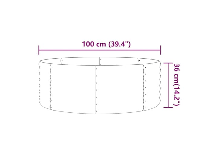 Puutarhakukkalaatikko jauhemaalattu teräs 100x100x36 cm antr - Antrasiitti - Piha & ulkoaltaat - Viljely & puutarhanhoito - Kasvatus - Kukkaruukku & Istutusastia - Kukkalaatikko