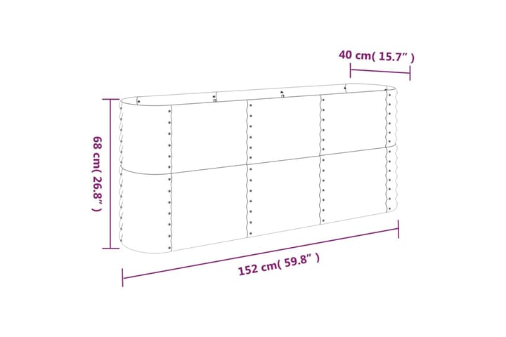 Puutarhakukkalaatikko jauhemaalattu teräs 152x40x68 cm ruske - Ruskea - Piha & ulkoaltaat - Viljely & puutarhanhoito - Kasvatus - Kukkaruukku & Istutusastia - Kukkalaatikko