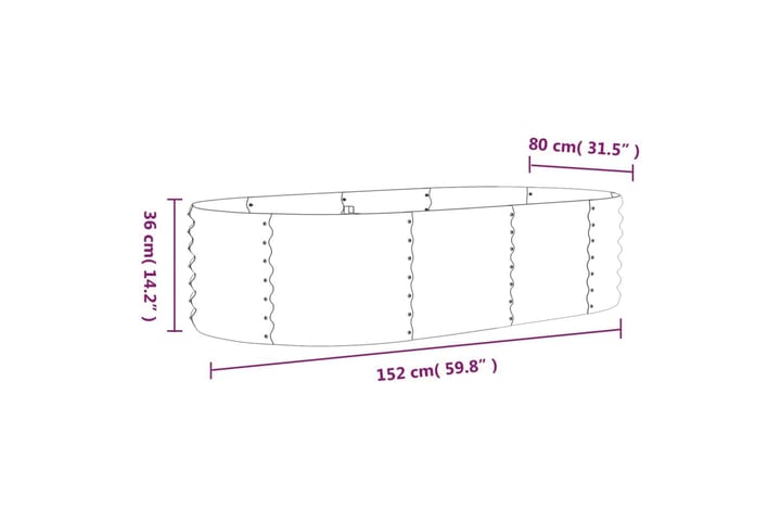 Puutarhakukkalaatikko jauhemaalattu teräs 152x80x36 cm ruske - Ruskea - Piha & ulkoaltaat - Viljely & puutarhanhoito - Kasvatus - Kukkaruukku & Istutusastia - Kukkalaatikko