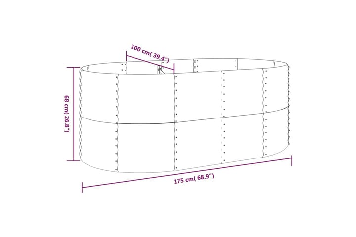 Puutarhakukkalaatikko jauhemaalattu teräs 175x100x68 cm antr - Antrasiitti - Piha & ulkoaltaat - Viljely & puutarhanhoito - Kasvatus - Kukkaruukku & Istutusastia - Kukkalaatikko