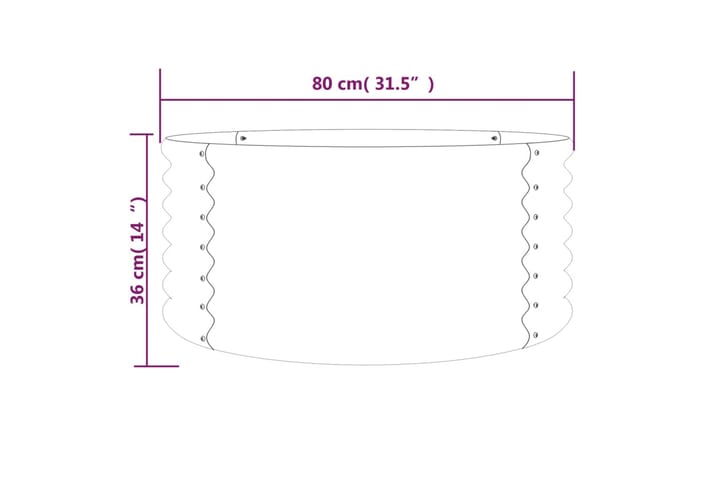 Puutarhakukkalaatikko jauhemaalattu teräs 80x80x36 cm harmaa - Harmaa - Piha & ulkoaltaat - Viljely & puutarhanhoito - Kasvatus - Kukkaruukku & Istutusastia - Kukkalaatikko