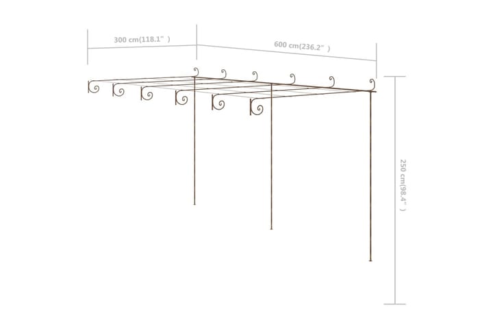 Puutarhan ruusukaari antiikkiruskea 6x3x2,5 m rauta - Piha & ulkoaltaat - Viljely & puutarhanhoito - Kasvatus - Kasvituet - Ruusukaari