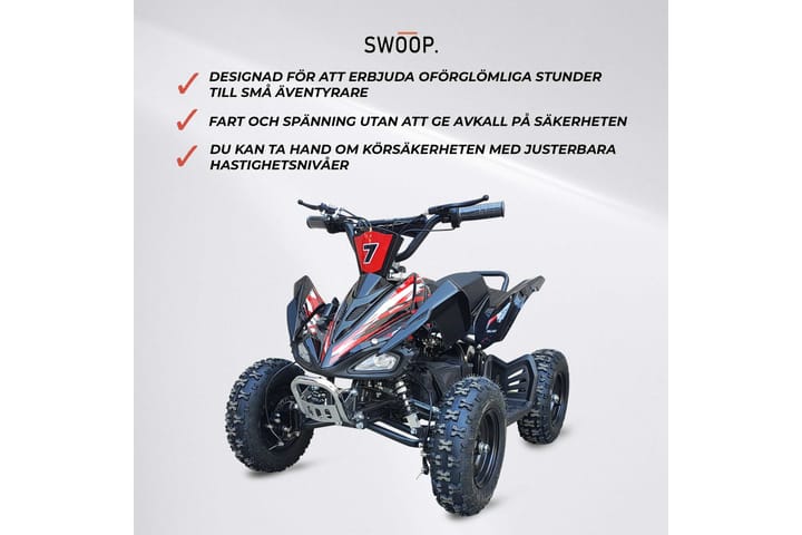 Swoop Sähkö Nelipyörä Adventurer 1000W - Sininen - ATV-vaunu - Mönkijä