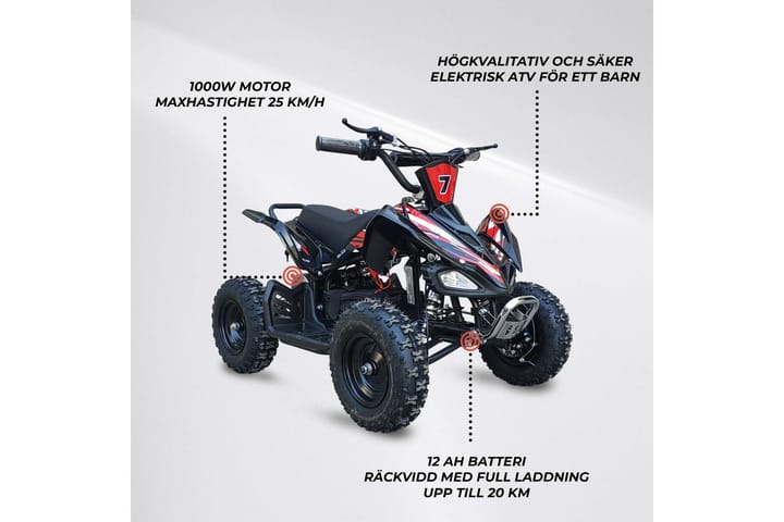 Swoop Sähkö Nelipyörä Adventurer 1000W - Sininen - ATV-vaunu - Mönkijä