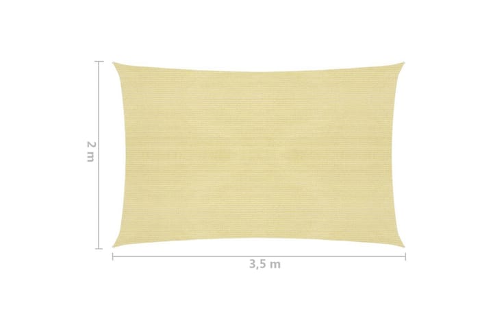 Aurinkopurje 160 g/m² beige 2x3,5 m HDPE - Beige - Puutarhakalusteet - Aurinkosuoja - Aurinkopurje