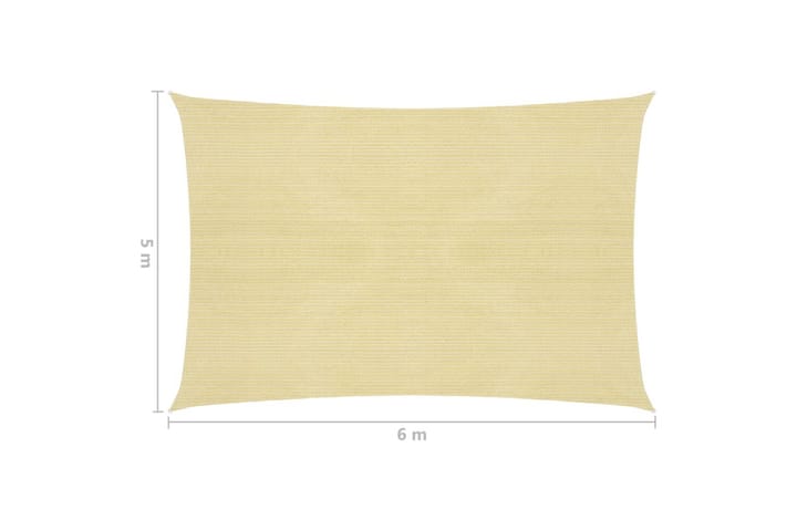 Aurinkopurje 160 g/m² beige 5x6 m HDPE - Beige - Puutarhakalusteet - Aurinkosuoja - Aurinkopurje