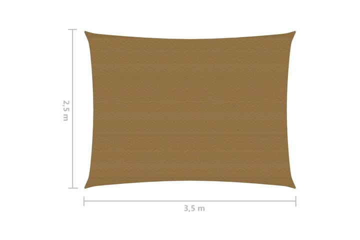 Aurinkopurje 160 g/m² harmaanruskea 2,5x3,5 m HDPE - Taupe - Puutarhakalusteet - Aurinkosuoja - Aurinkopurje