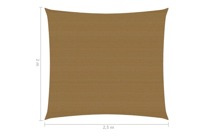 Aurinkopurje 160 g/m² harmaanruskea 2x2,5 m HDPE - Taupe - Puutarhakalusteet - Aurinkosuoja - Aurinkopurje