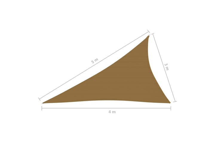 Aurinkopurje 160 g/m² harmaanruskea 3x4x5 m HDPE - Taupe - Puutarhakalusteet - Aurinkosuoja - Aurinkopurje