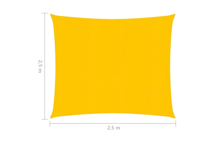 Aurinkopurje 160 g/m² keltainen 2,5x2,5 m HDPE - Puutarhakalusteet - Aurinkosuoja - Aurinkopurje