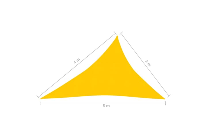 Aurinkopurje 160 g/m² keltainen 3x4x5 m HDPE - Keltainen - Puutarhakalusteet - Aurinkosuoja - Aurinkopurje