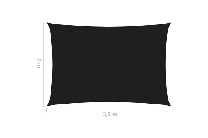 Aurinkopurje 160 g/m² musta 2x3,5 m HDPE - Musta - Puutarhakalusteet - Aurinkosuoja - Aurinkopurje