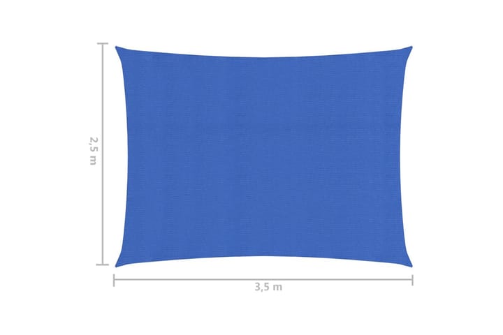 Aurinkopurje 160 g/m² sininen 2,5x3,5 m HDPE - Sininen - Puutarhakalusteet - Aurinkosuoja - Aurinkopurje