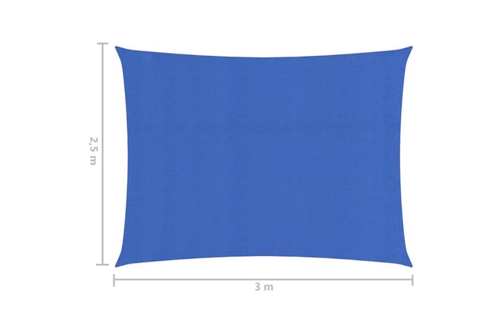 Aurinkopurje 160 g/m² sininen 2,5x3 m HDPE - Sininen - Puutarhakalusteet - Aurinkosuoja - Aurinkopurje