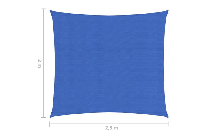 Aurinkopurje 160 g/m² sininen 2x2,5 m HDPE - Sininen - Puutarhakalusteet - Aurinkosuoja - Aurinkopurje