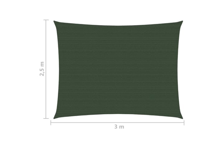 Aurinkopurje 160 g/m² tummanvihreä 2,5x3 m HDPE - Vihreä - Puutarhakalusteet - Aurinkosuoja - Aurinkopurje