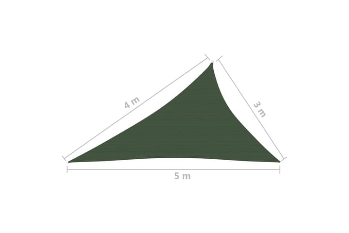 Aurinkopurje 160 g/m² tummanvihreä 3x4x5 m HDPE - Vihreä - Puutarhakalusteet - Aurinkosuoja - Aurinkopurje