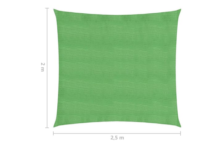 Aurinkopurje 160 g/m² vaaleanvihreä 2x2,5 m HDPE - Vihreä - Puutarhakalusteet - Aurinkosuoja - Aurinkopurje