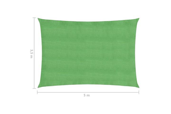 Aurinkopurje 160 g/m² vaaleanvihreä 3,5x5 m HDPE - Vihreä - Puutarhakalusteet - Aurinkosuoja - Aurinkopurje