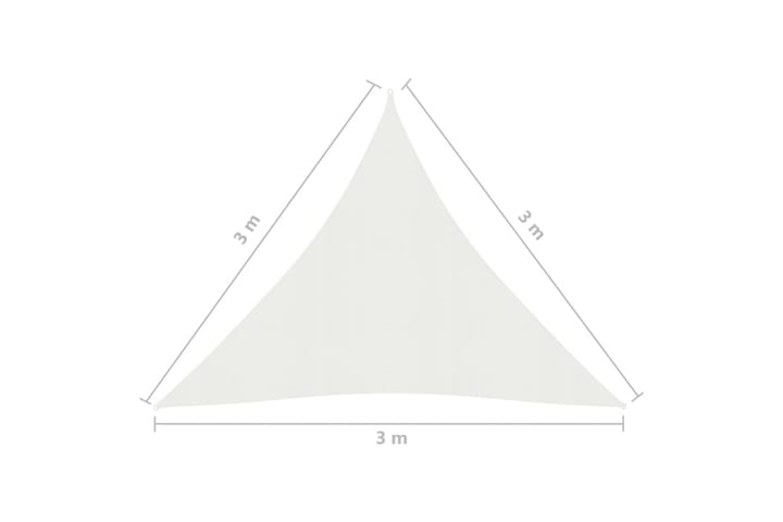 Aurinkopurje 160 g/m² valkoinen 3x3x3 m HDPE - Valkoinen - Puutarhakalusteet - Aurinkosuoja - Aurinkopurje