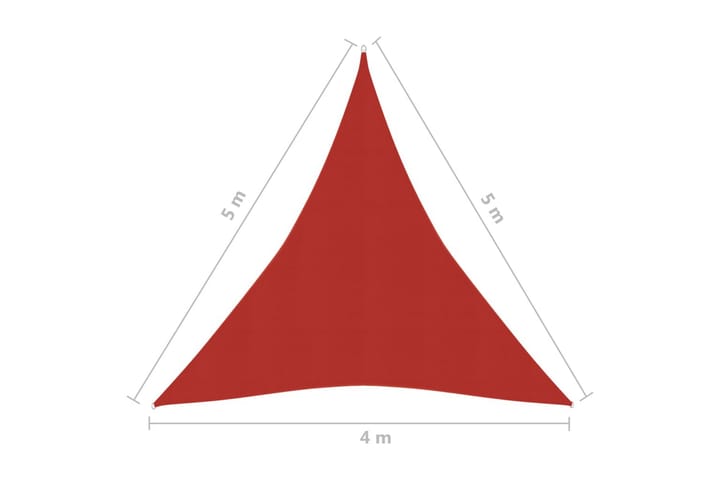 Aurinkopurje 160 g/m² punainen 4x5x5 m HDPE - Punainen - Puutarhakalusteet - Aurinkosuoja - Aurinkopurje