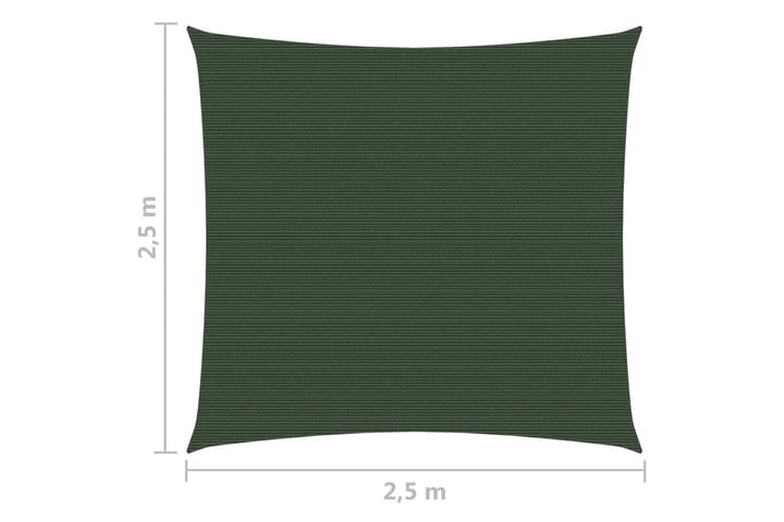 Aurinkopurje 160 g/mÂ² tummanvihreä 2,5x2,5 m HDPE - Vihreä - Puutarhakalusteet - Aurinkosuoja - Aurinkopurje