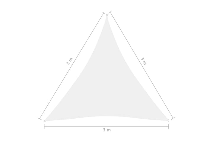 Aurinkopurje Oxford-kangas kolmio 3x3x3 m valkoinen - Puutarhakalusteet - Aurinkosuoja - Aurinkopurje