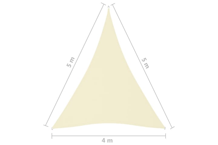 Aurinkopurje Oxford-kangas kolmio 4x5x5 m kerma - Kerma - Puutarhakalusteet - Aurinkosuoja - Aurinkopurje