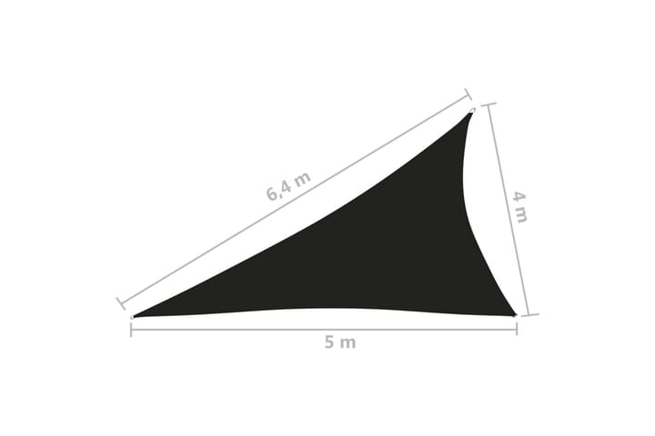 Aurinkopurje Oxford-kangas kolmio 4x5x6,4 m musta - Musta - Puutarhakalusteet - Aurinkosuoja - Aurinkopurje