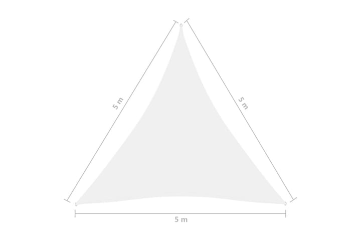 Aurinkopurje Oxford-kangas kolmio 5x5x5 m valkoinen - Puutarhakalusteet - Aurinkosuoja - Aurinkopurje