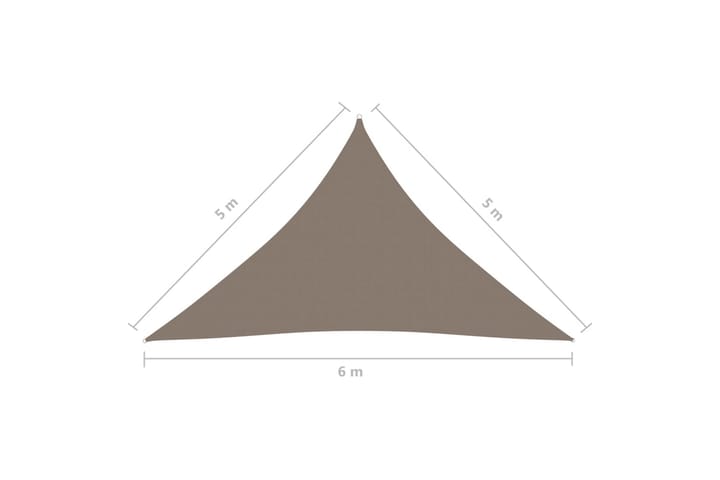 Aurinkopurje Oxford-kangas kolmio 5x5x6 m harmaanruskea - Taupe - Puutarhakalusteet - Aurinkosuoja - Aurinkopurje