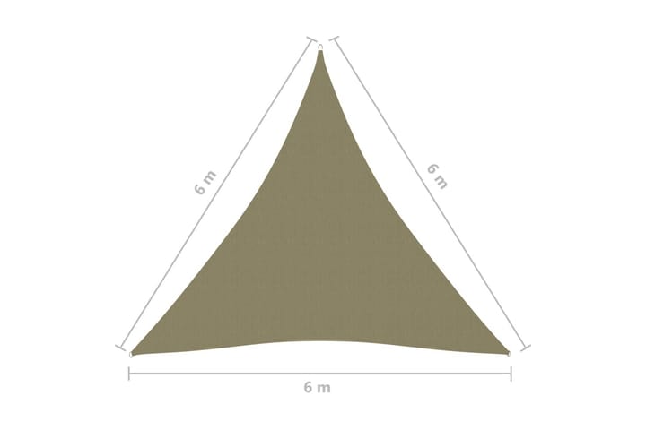 Aurinkopurje Oxford-kangas kolmio 6x6x6 m beige - Beige - Puutarhakalusteet - Aurinkosuoja - Aurinkopurje