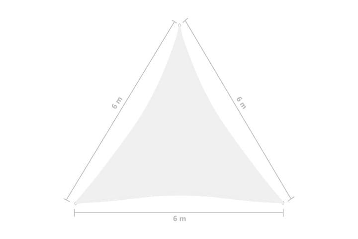 Aurinkopurje Oxford-kangas kolmio 6x6x6 m valkoinen - Valkoinen - Puutarhakalusteet - Aurinkosuoja - Aurinkopurje