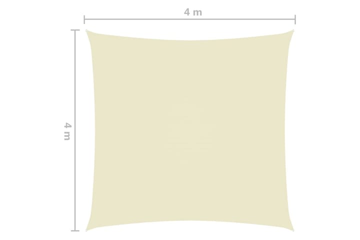Aurinkopurje Oxford-kangas neliönmuotoinen 4x4 m kerma - Puutarhakalusteet - Aurinkosuoja - Aurinkopurje
