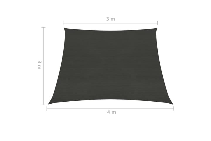 Aurinkopurje 160 g/m² antrasiitti 3/4x3 m HDPE - Antrasiitti - Puutarhakalusteet - Aurinkosuoja - Aurinkopurje