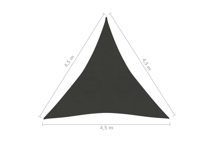 Aurinkopurje 160 g/m² antrasiitti 4,5x4,5x4,5 m HDPE - Antrasiitti - Puutarhakalusteet - Aurinkosuoja - Aurinkopurje