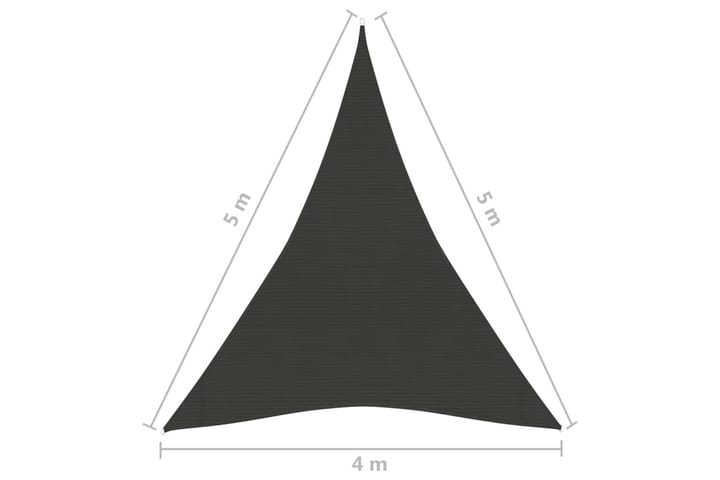 Aurinkopurje 160 g/m² antrasiitti 4x5x5 m HDPE - Antrasiitti - Puutarhakalusteet - Aurinkosuoja - Aurinkopurje