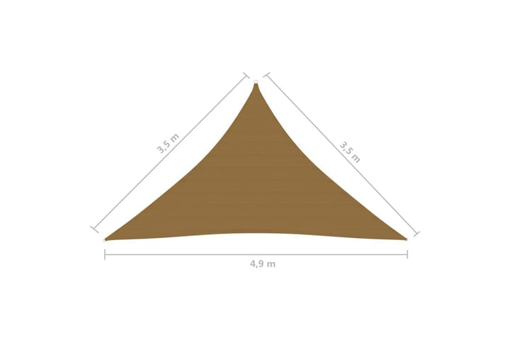 Aurinkopurje 160 g/m² harmaanruskea 3,5x3,5x4,9 m HDPE - Taupe - Puutarhakalusteet - Aurinkosuoja - Aurinkopurje