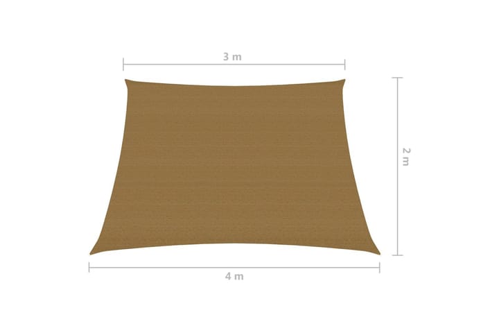 Aurinkopurje 160 g/m² harmaanruskea 3/4x2 m HDPE - Taupe - Puutarhakalusteet - Aurinkosuoja - Aurinkopurje