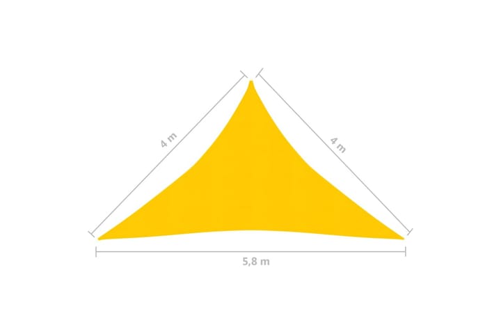 Aurinkopurje 160 g/m² keltainen 4x4x5,8 m HDPE - Keltainen - Puutarhakalusteet - Aurinkosuoja - Aurinkopurje