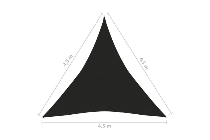 Aurinkopurje 160 g/m² musta 4,5x4,5x4,5 m HDPE - Musta - Puutarhakalusteet - Aurinkosuoja - Aurinkopurje