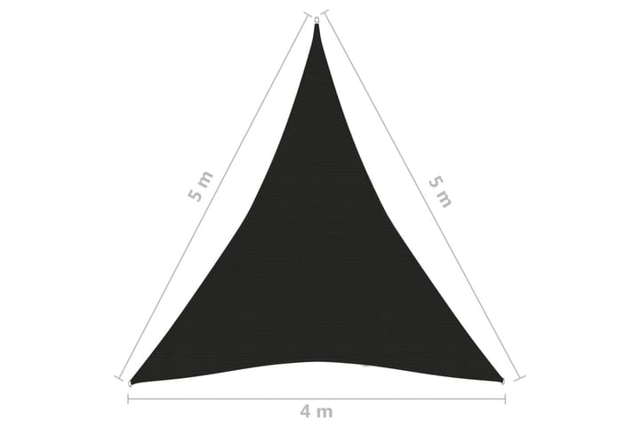 Aurinkopurje 160 g/m² musta 4x5x5 m HDPE - Musta - Puutarhakalusteet - Aurinkosuoja - Aurinkopurje