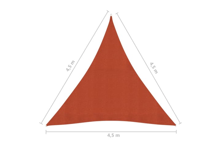 Aurinkopurje 160 g/m² terrakotta 4,5x4,5x4,5 m HDPE - Ruskea - Puutarhakalusteet - Aurinkosuoja - Aurinkopurje