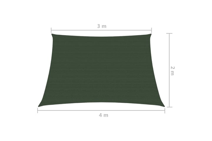 Aurinkopurje 160 g/m² tummanvihreä 3/4x2 m HDPE - Vihreä - Puutarhakalusteet - Aurinkosuoja - Aurinkopurje