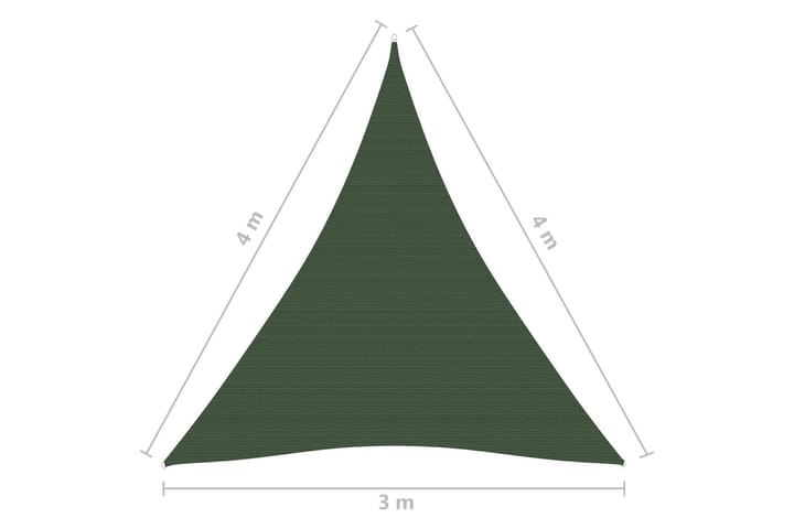 Aurinkopurje 160 g/m² tummanvihreä 3x4x4 m HDPE - Vihreä - Puutarhakalusteet - Aurinkosuoja - Aurinkopurje