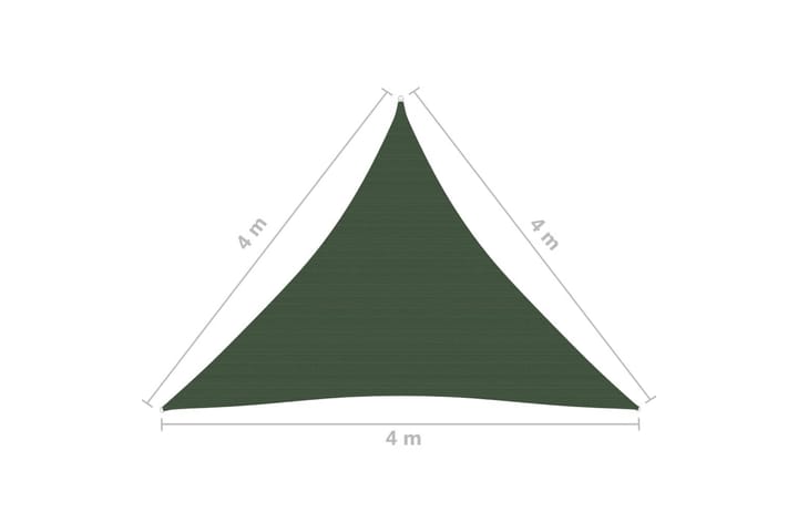 Aurinkopurje 160 g/m² tummanvihreä 4x4x4 m HDPE - Vihreä - Puutarhakalusteet - Aurinkosuoja - Aurinkopurje